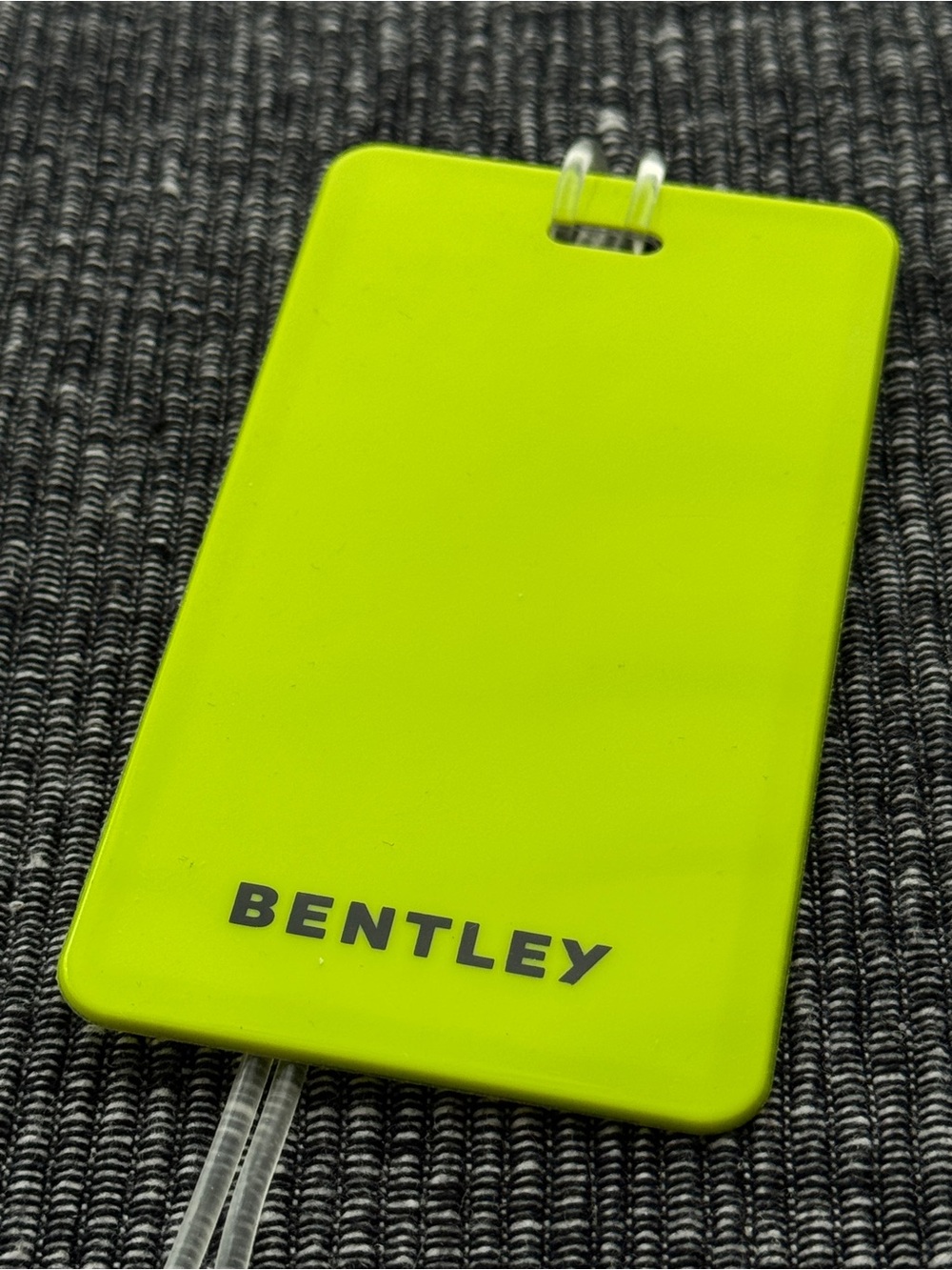 BENTLEY Neon Yellow Luggage Tag Travel Suitcase Identifier